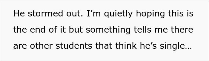 English Teacher Tells Students Her Coworker Has A Wife And Child, Learns Why He Kept It A Secret