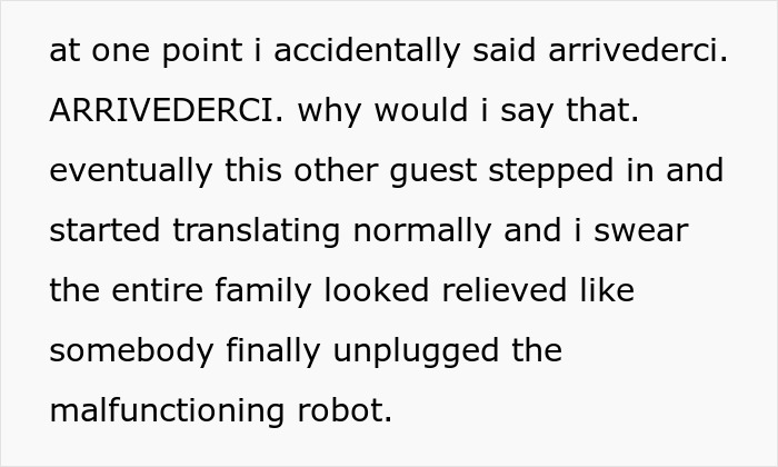 Guest helps translate as learner accidentally says Italian word instead of Spanish in language confusion Guest helps translate as learner accidentally says Italian word instead of Spanish in language confusion