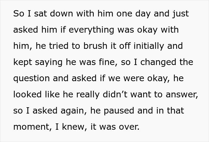 Fiancee senses relationship end as he avoids answers about their status