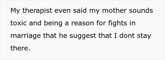 Therapist advises man not to stay with toxic mother