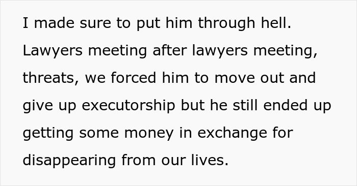 Legal battles force Richard to move out and give up executorship Legal battles force Richard to move out and give up executorship