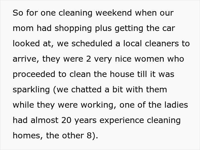 Kids schedule professional cleaners while mom is out shopping and running errands Kids schedule professional cleaners while mom is out shopping and running errands