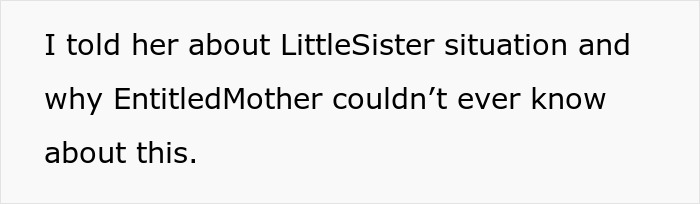 Explaining why the entitled mother can't know