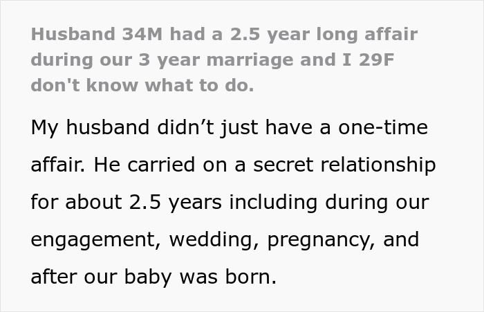 Mistress Exposes Guy's 2.5-Year-Long Affair, Postpartum Wife Severely Traumatized By The Truth