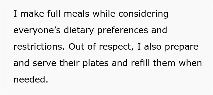 Text about preparing meals with dietary preferences and serving others Text about preparing meals with dietary preferences and serving others