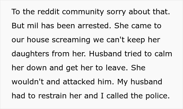 MIL Lies To 6YO That She's Going To Lose Mom, Gets Banned From Kids' Lives And Arrested
