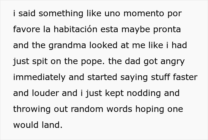 Learner struggles with real Spanish and randomly responds hoping to communicate basic Spanish phrases Learner struggles with real Spanish and randomly responds hoping to communicate basic Spanish phrases