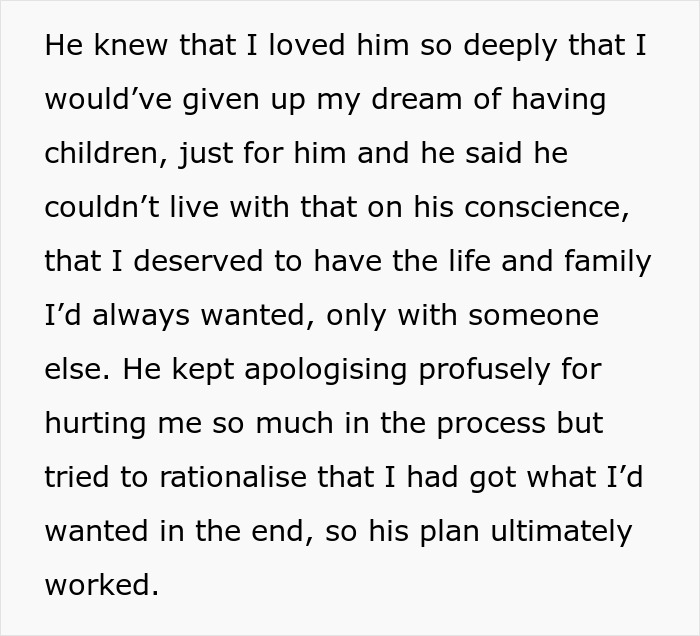 Man apologizes for leaving relationship over fertility issues