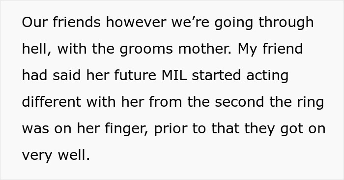 Text excerpt about future MIL causing problems after engagement Text excerpt about future MIL causing problems after engagement