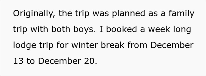 Son Wants To Feel Special By Going On First Vacation With Dad, Refuses To Go If Stepbro Is Going