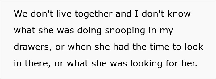 Text about girlfriend snooping in drawer and looking for something Text about girlfriend snooping in drawer and looking for something