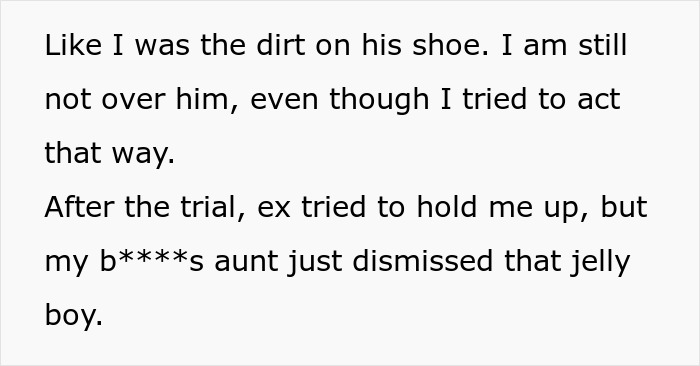Bride reflects on feelings towards ex and aftermath of trial Bride reflects on feelings towards ex and aftermath of trial
