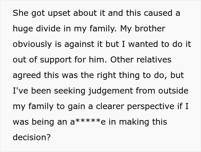 Man's ban of brother's girlfriend divides family and sparks debate Man's ban of brother's girlfriend divides family and sparks debate