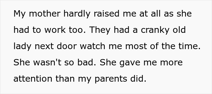 Text about neglect and care from a neighbor to child with toxic parents