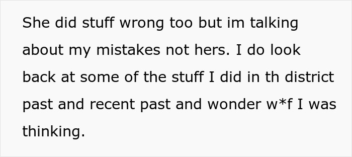 Text mentioning both partners made mistakes but man focuses on his errors