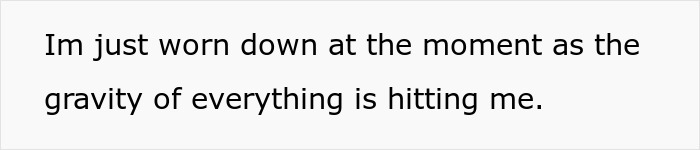 Text: "Im just worn down at the moment as the gravity of everything is hitting me." reflecting postpartum stress, relationship struggles.