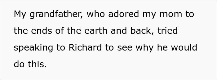 Grandfather questions Richard's motives over late wife's estate Grandfather questions Richard's motives over late wife's estate