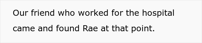 Text about hospital friend reuniting with woman in extreme religious community