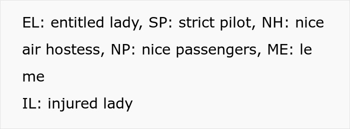 Text on a white background, defining acronyms like EL: entitled lady and SP: strict pilot. Relates to Karen Shames Guy incident.