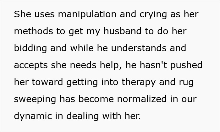 Text describing family dynamics and manipulation, relevant to a mil-broke-in-son-house story about Valentine's Day.