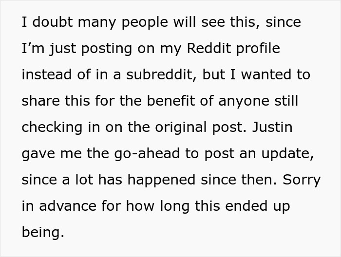 Personal Reddit post update on cult family story
