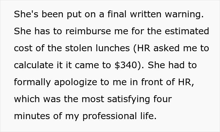 Person's Lunch Keeps Disappearing, They Finally Find Out Why: "You Should Take It As A Compliment" Person's Lunch Keeps Disappearing, They Finally Find Out Why: "You Should Take It As A Compliment"