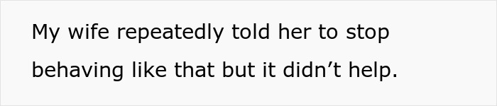Text about wife asking stepdaughter to stop bad behavior