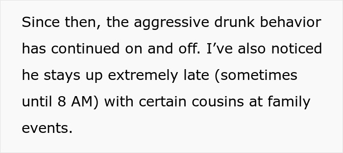 Text describes aggressive drunk behavior and late nights. Relates to jealous guy shoving wife for dancing with gay friend. Text describes aggressive drunk behavior and late nights. Relates to jealous guy shoving wife for dancing with gay friend.
