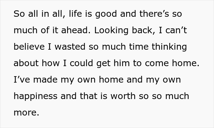 Woman reflects on moving forward after divorce and finding happiness alone