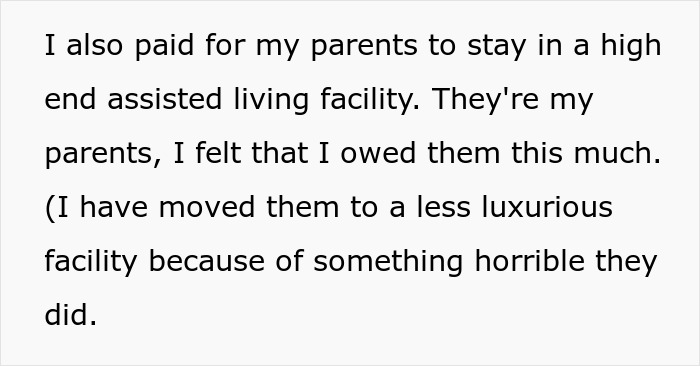 Daughter pays for parents' assisted living before moving them to less luxurious facility Daughter pays for parents' assisted living before moving them to less luxurious facility