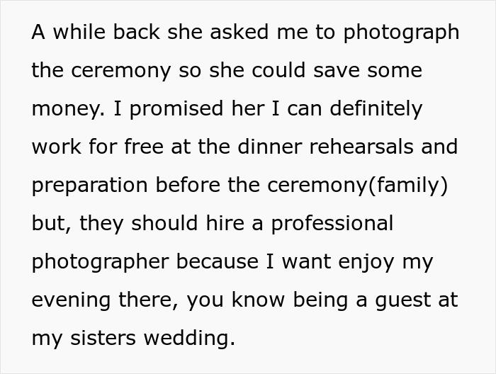 Bride Furious Sibling Refuses To Give Her $500 Wedding Gift After Agreeing To Work For Her For Free