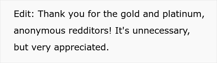 Thank you note for Reddit awards in post