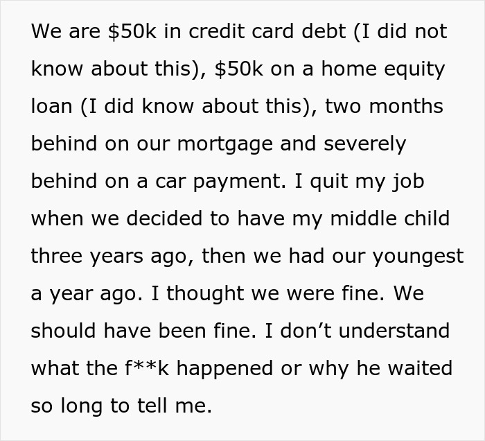 “Having A Second Family”: Wife’s Financial Nightmare Turns Into Something Much Worse