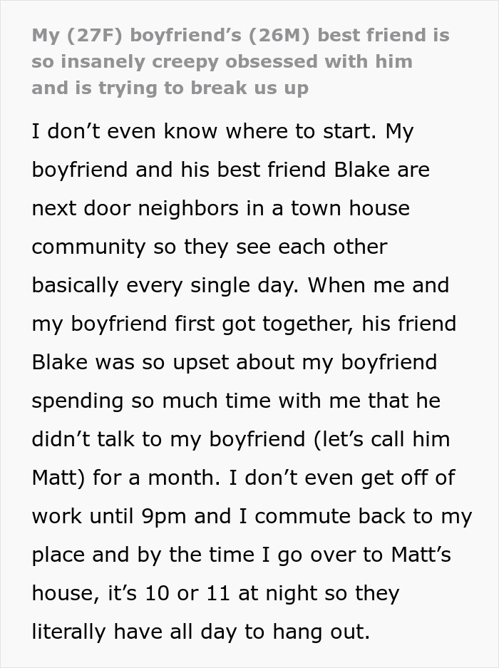 Woman Creeped Out By BF’s Best Friend’s Behavior Towards Her That He Just Accepts Woman Creeped Out By BF’s Best Friend’s Behavior Towards Her That He Just Accepts