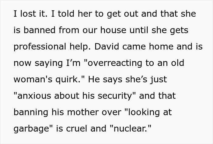 Text about banning mother-in-law from house for intervention help Text about banning mother-in-law from house for intervention help