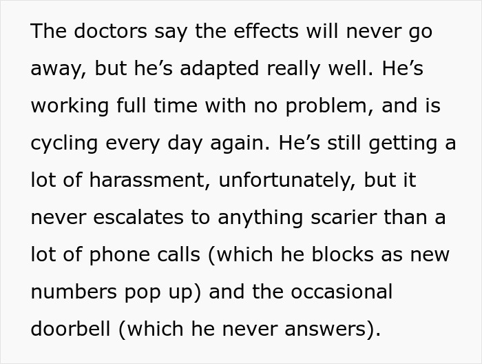 Text on doctors' remarks and ongoing harassment within religious community