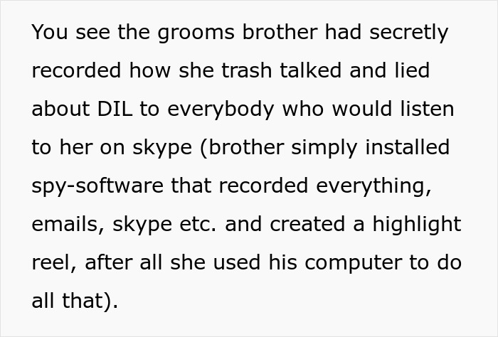 Groom's brother secretly records MIL trash talking DIL Groom's brother secretly records MIL trash talking DIL