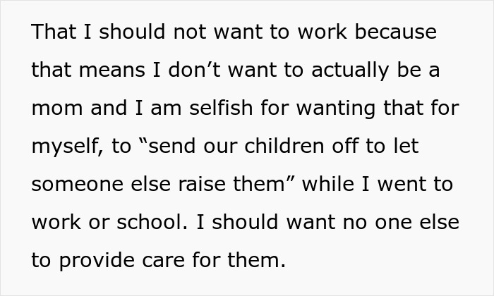 Woman feeling selfish for wanting work or school while being a SAHM with traditional values