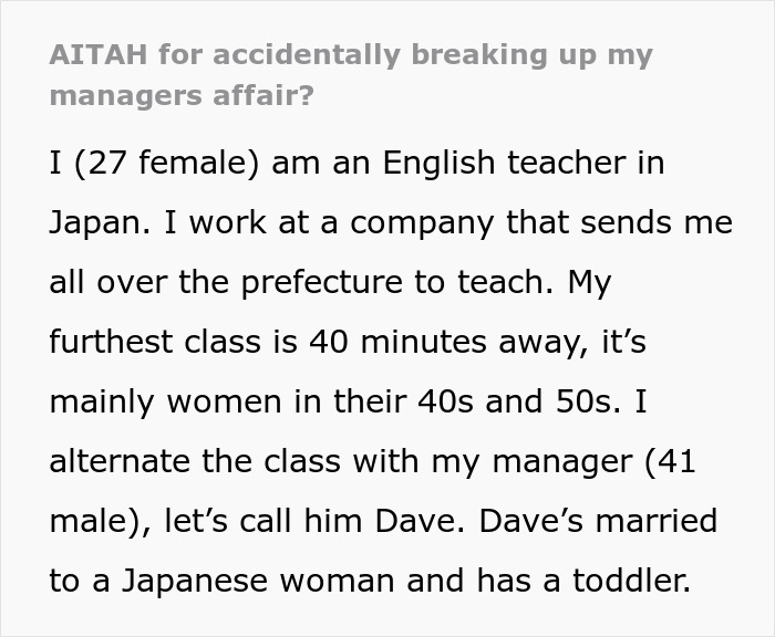 English Teacher Tells Students Her Coworker Has A Wife And Child, Learns Why He Kept It A Secret