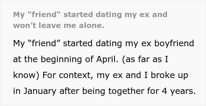 Woman Horrified As "Friend" Dates Her Ex, Loses It As She Gets Harassed For Blocking The "Friend"