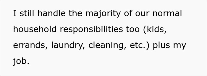 Text about managing household duties and job alongside other responsibilities Text about managing household duties and job alongside other responsibilities