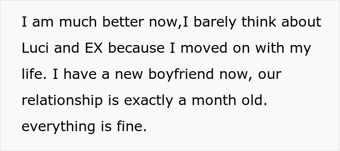 Text about moving on and having a new boyfriend after toxic MIL allergen incident Text about moving on and having a new boyfriend after toxic MIL allergen incident