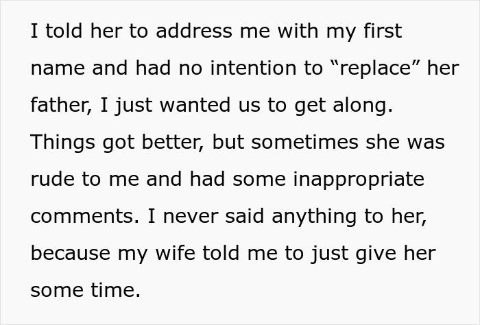 Text on stepdaughter's rude comments and relationship struggles