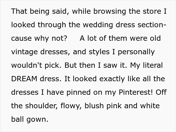 Description of finding a dream wedding dress at a thrift store Description of finding a dream wedding dress at a thrift store