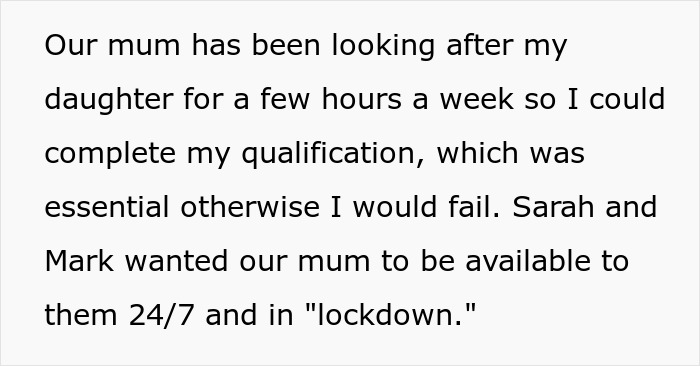 Text explaining mom caring for daughter to complete qualification during lockdown Text explaining mom caring for daughter to complete qualification during lockdown