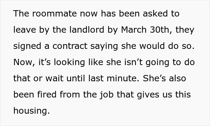 Text from a user's story about a roommate's behavior, leading to her learning to defend herself.
