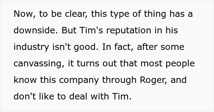 Text excerpt explaining negative reputation impact on business deal Text excerpt explaining negative reputation impact on business deal