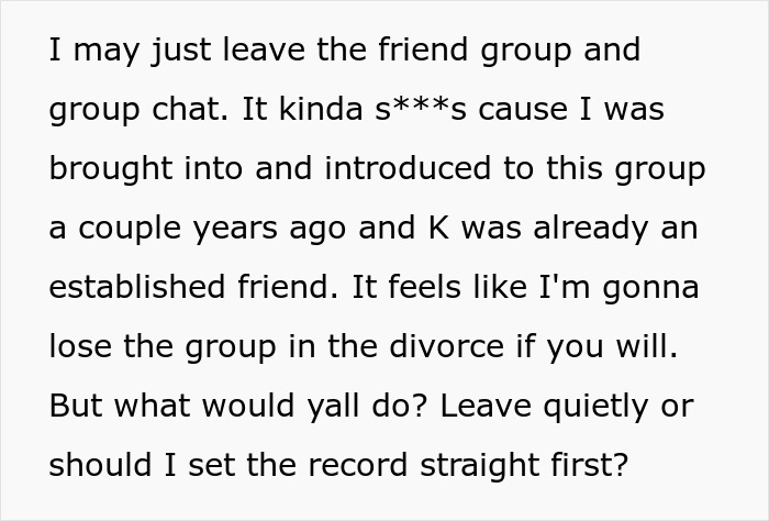 Considering leaving friend group after issues with dream wedding dress lending Considering leaving friend group after issues with dream wedding dress lending