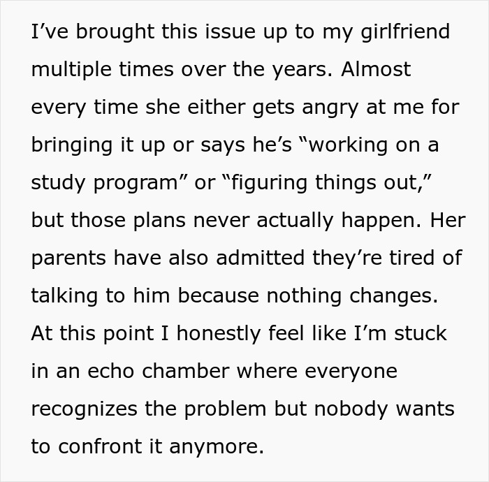 Guy Gives GF An Ultimatum After Getting Fed Up With Her Freeloading Brother Who Refuses To Be An Actual Adult