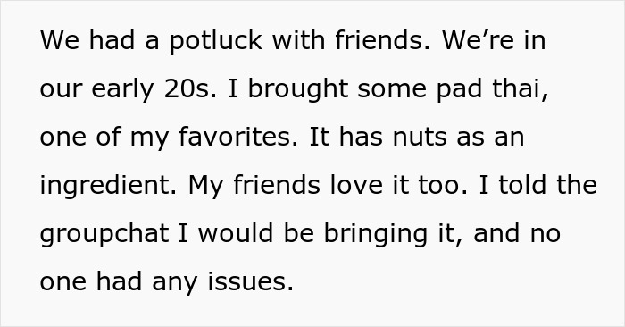 Potluck Dinner Gets Awkward After Dude Gets Mad Nobody Knew About His Food Allergy